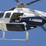 Gas lacrimógeno lanzado desde un helicóptero